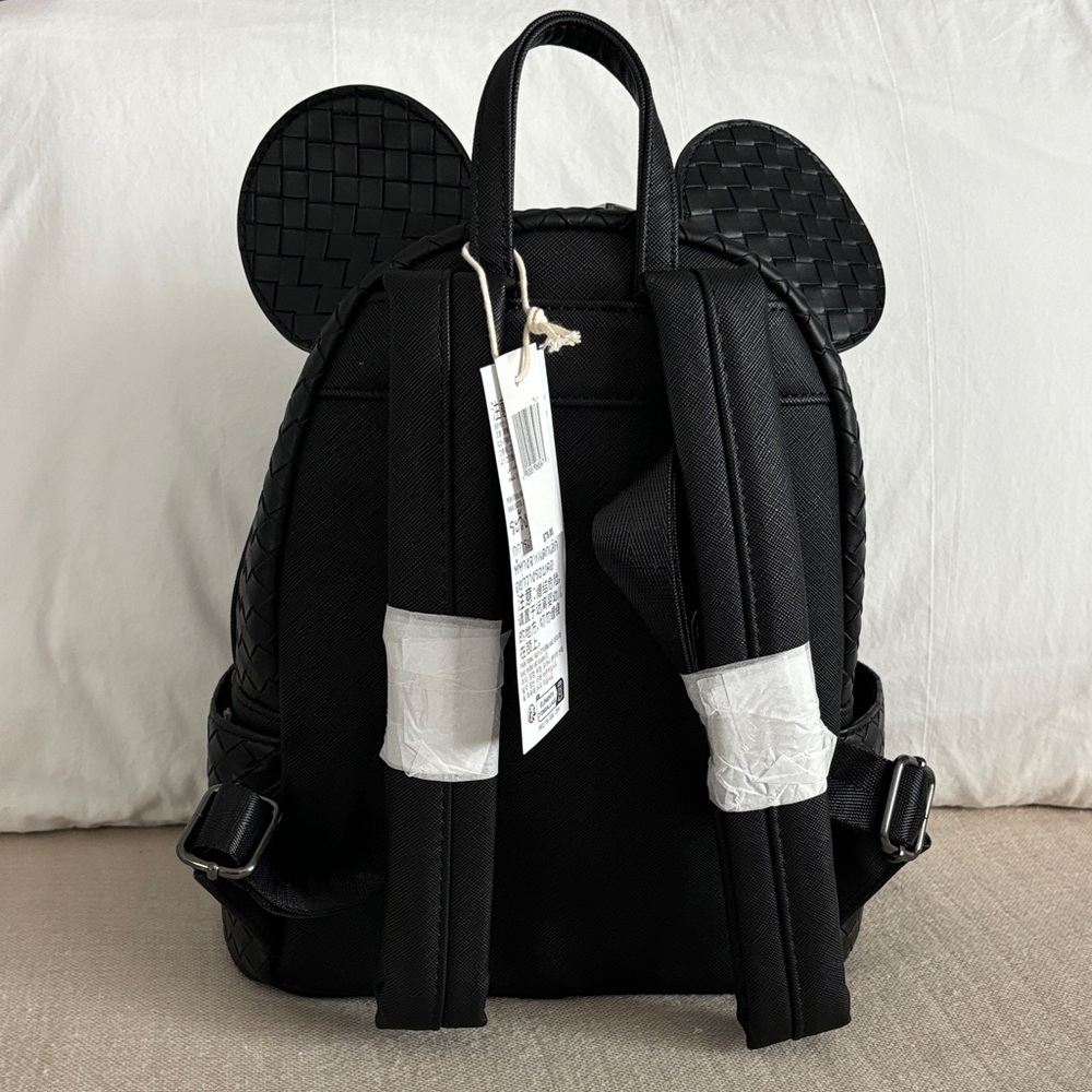 Disney Parks Loungefly Black Woven Backpack and Headband Set - Picture 4 of 7